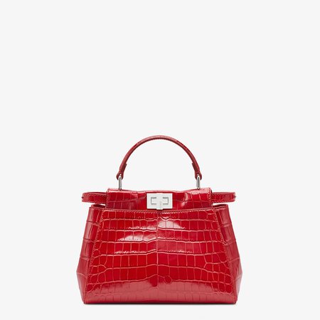 Red crocodile leather bag - PEEKABOO ICONIC MINI | Fendi
