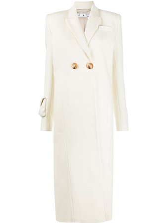 Off-White ribbed stripe duster coat - FARFETCH