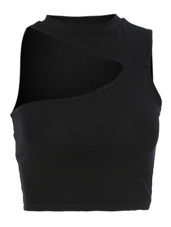 Wrap Cropped Solid Vest Top