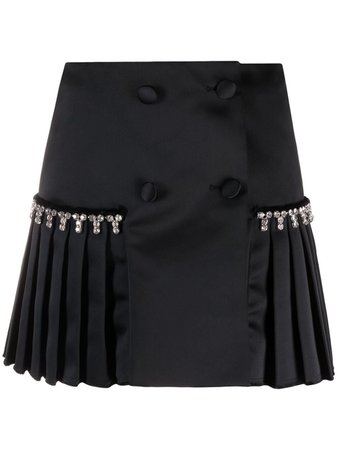 AREA crystal-embellished pleat-detail skirt - FARFETCH