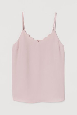 Scallop-trimmed Camisole Top - Powder pink - | H&M US