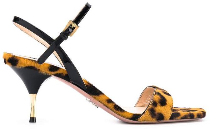 leopard print strappy sandals