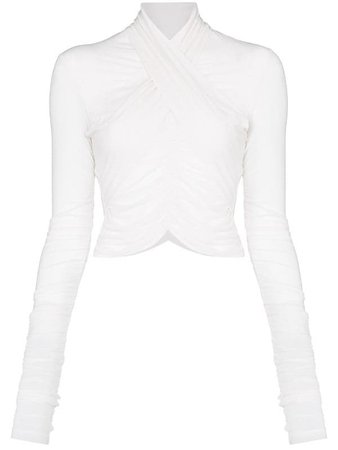 Unravel Project wrap-front Sheer Blouse - Farfetch