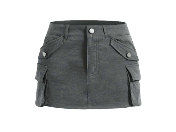 grey cargo skirt