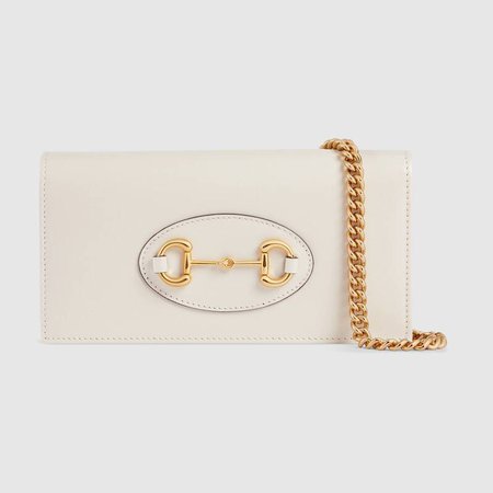 White Gucci 1955 Horsebit wallet with chain | GUCCI® International