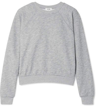 50s French Cotton-blend Terry Sweatshirt - Light gray