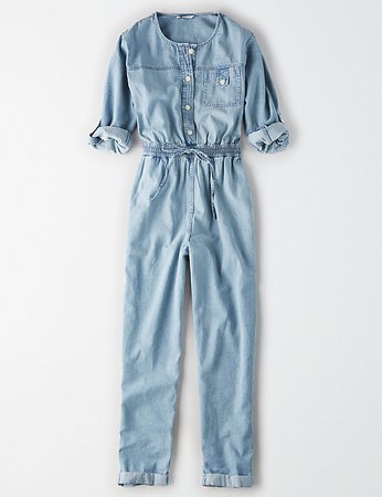 AE LONG SLEEVE BUTTON FRONT JUMPSUIT