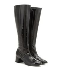 Balenciaga Patent Leather Knee-high Boots in Black - Lyst