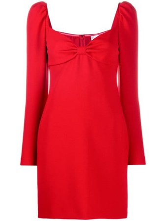 Shop red RED Valentino bow-detail long-sleeve dress with Express Delivery - Farfetch