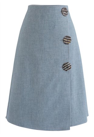 Another Me Flap Shift Skirt in Blue - Retro, Indie and Unique Fashion