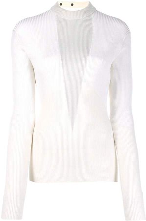 Zilver ribbed knitted top