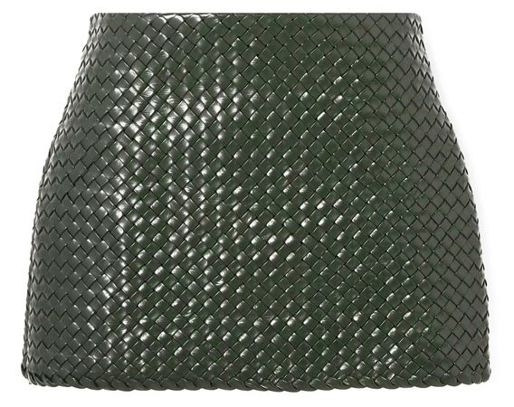 BOTTEGA VENETA Intrecciato leather mini skirt