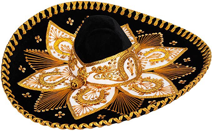 Amazon.com: Authentic Adult Mexican Sombrero Mariachi Charro Hat, Premium Mexican Hat for Costume Parties, 5 de Mayo, 16 de Septiembre: Clothing