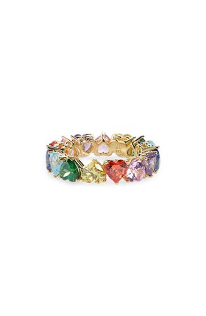 JUDITH LEIBER COUTURE Small Heart Cubic Zirconia Eternity Ring | Nordstrom