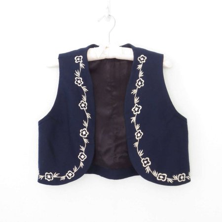 Vintage bolero vest 70s folk vest floral embroidered vest | Etsy