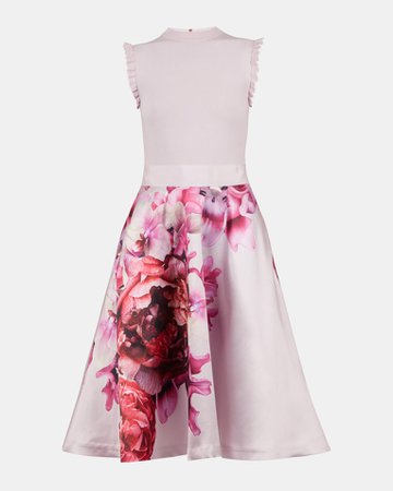 Splendour ruffle sleeve dress - Baby Pink | Dresses | Ted Baker UK