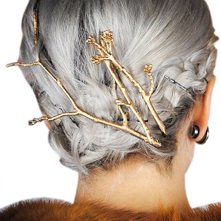 Q&Q Fashion CHIC Runway 3Pcs Tree Branch Hair Pin Head Dress Snap Barrette Clip Fascinator