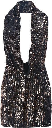 Amazon.com: Novaorily Women Sexy V-Neck Bodycon Sequin Mini Dress Hooded Sparkly Dresses for Party Club Night Brown : Clothing, Shoes & Jewelry