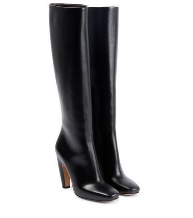 Bottega Veneta - Leather knee-high boots | Mytheresa