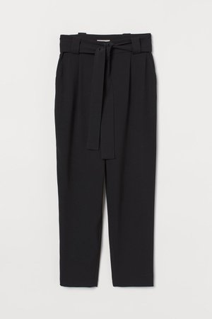 Укороченные брюки - Черный - | H&M RU
