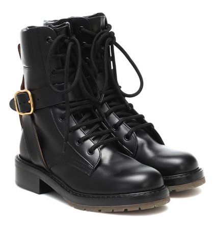 chloé leather combat boots
