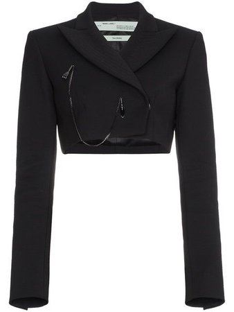 (459) Pinterest - Shop Off-White cropped blazer with chain. | Koti and hākete (coats and jackets)