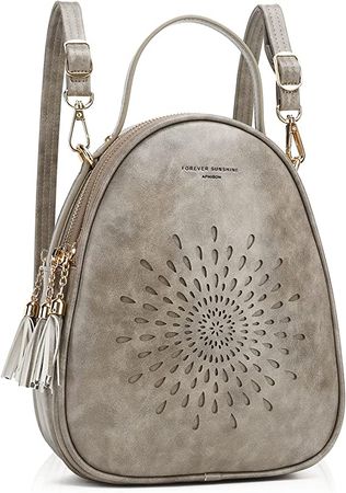 Amazon.com: APHISON Fashion Mini Backpack Purse for Women Teen Girls Cute Small Backpacks PU Leather Crossbody Shoulder Bags Handbags Multifunctional and Large-Capacity Daypack Purse L-GRAY : Clothing, Shoes & Jewelry