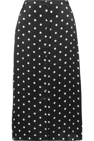Cami NYC | Polka-dot silk-charmeuse midi skirt | NET-A-PORTER.COM