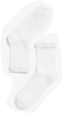 white ruffle socks monki