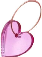metallic fuchsia heart hoop earring