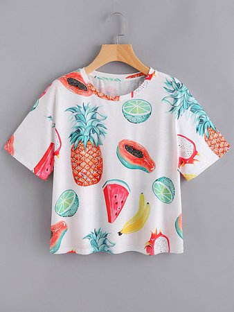 Allover Fruit Print T-shirt