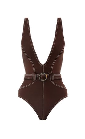 brown swimsuit