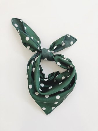 Vintage Silk Scarf - Green Polka Dot – Herman Store