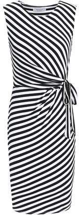 Ruched Striped Stretch-jersey Dress