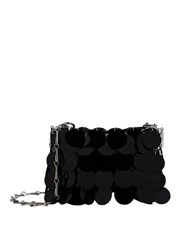 Paco Rabanne Sparkle Nano Paillette-Embellished Shoulder Bag in black | INTERMIX®