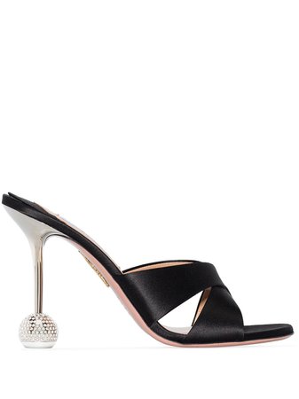 Shop Aquazzura Yes Darling 95mm mules with Express Delivery - FARFETCH