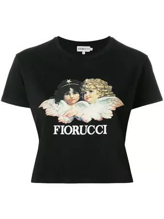 Fiorucci Logo Print Cropped T-shirt