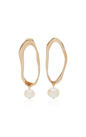 Pearl and Bronze Drop Earrings by Modern Weaving | Moda Operandi