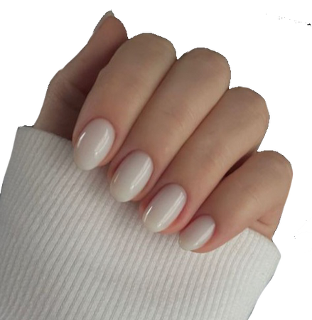 almond white nails short