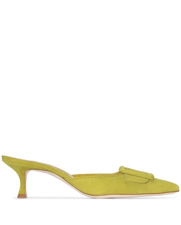green yellow ocker sandals mules