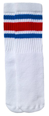white socks blue stripes