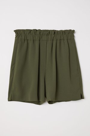 Pull-on shorts - Dark khaki green - Ladies | H&M GB