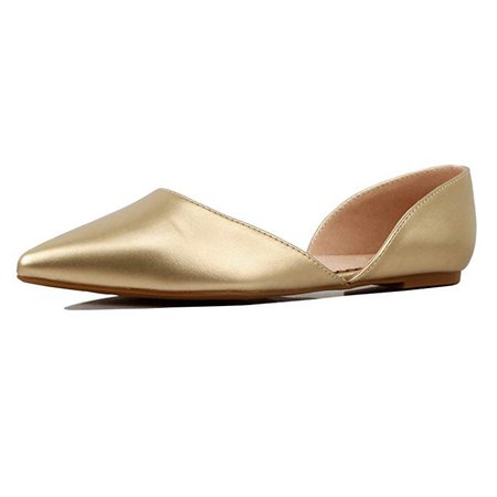 Amazon.com | Guilty Heart Womens D'Orsay Almond Pointed Toe Slip On Casual Flats | Flats