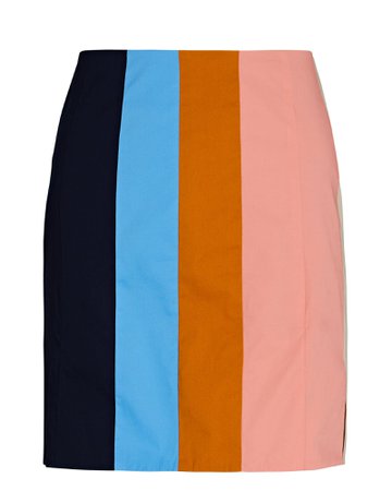 STAUD Wells Striped Cotton Mini Skirt | INTERMIX®