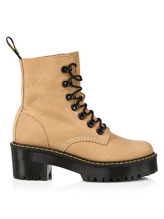 Dr. Martens Leona Block Heel Platform Leather Boots | SaksFifthAvenue