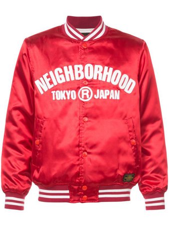NEIGHBORHOOD Slogan Bomber Jacket in Red Tokyo Japan