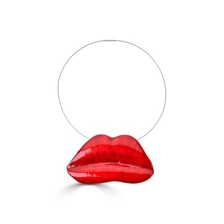 Bronze Red Lips Necklace I IndieFaves
