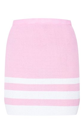 Pink Stripe Fine Knit Mini Skirt | PrettyLittleThing USA