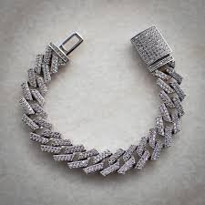 iced out cuban link bracelet White diamond - Google Search
