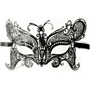 Butterfly Black Metal Venetian Mask | Gothic Accessories